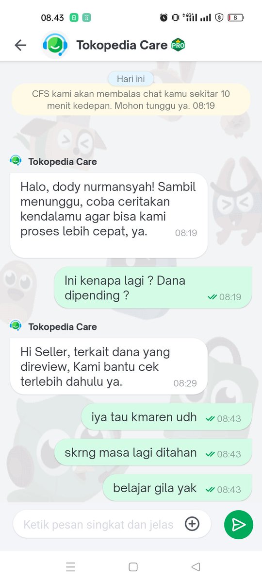 Belajar gila lagi aja ,tokopedia lagi kenapa ? Dana seller di tahan tahanin semua buat apa tujuan nya apa ? Kasi informasi yang jelas itu hak consumen seller loh yah <a href="/TokopediaCare/">TokopediaCare</a> <a href="/tokopedia/">Tokopedia</a>