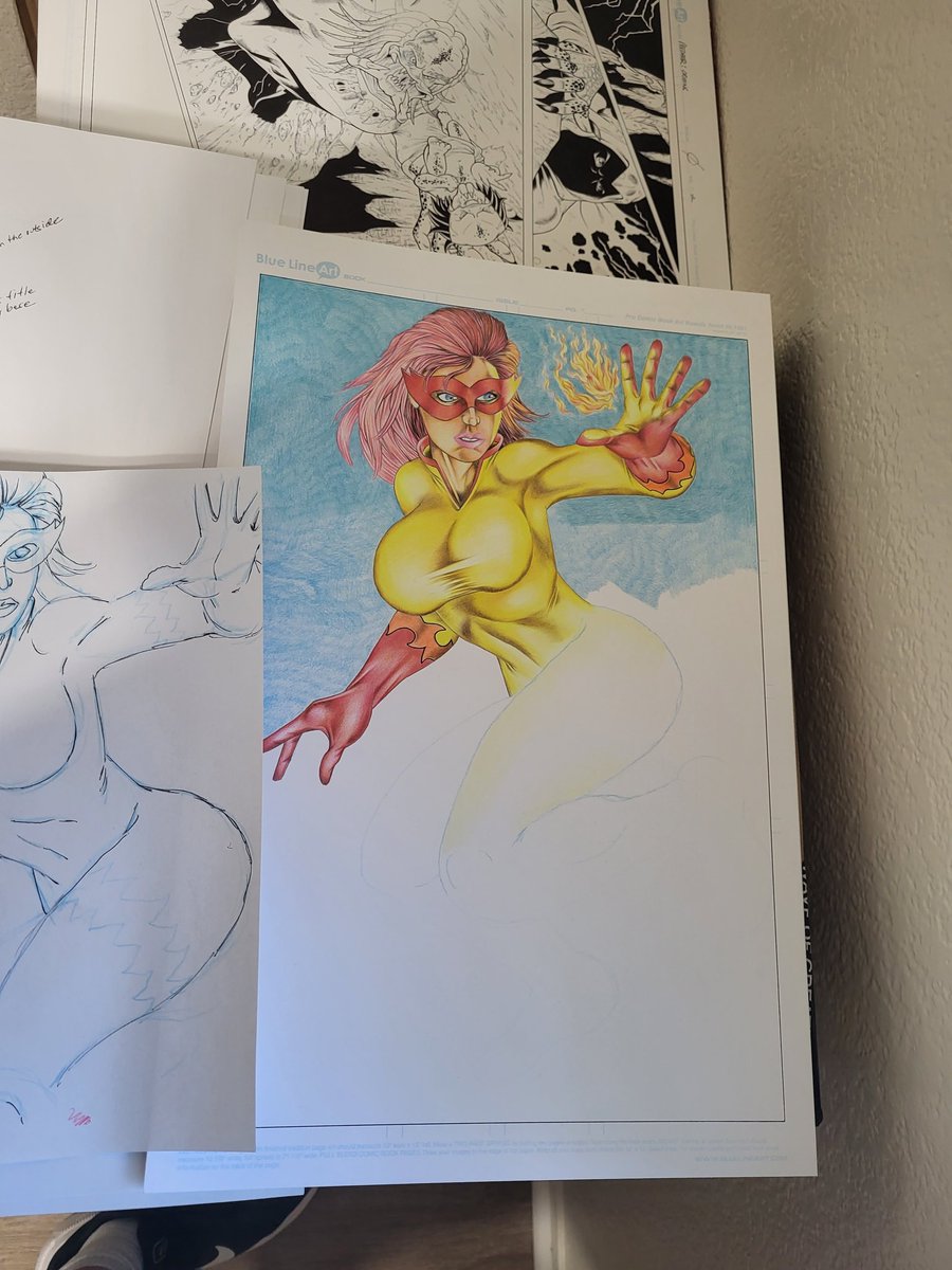 scottfry123's tweet photo. On the drawing table currently. 11x17 colored pencil of one half of the amazing spidey friends, Starfire, and a short 6 page Predator story....... #comicart #independentartist #comicbooks #comics #comicbookartist #comicbookart #comics #commission #opencommission #putinyourorder https://t.co/LecxamE9F1
