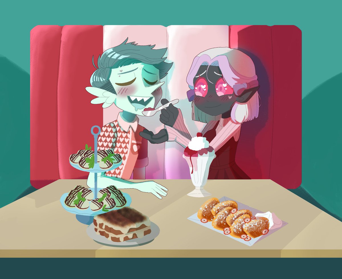 Gigi_The_Drow's tweet image. marni valentines day collab with @nogenderART !!!