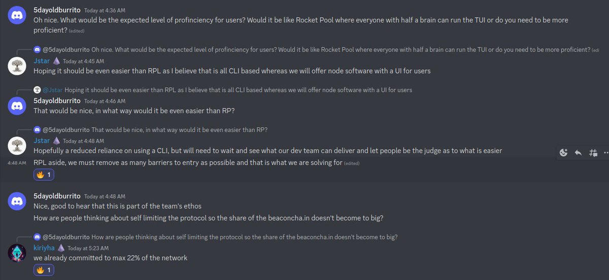 superphiz's tweet photo. Be me in the @stakewise discord v3 channel reading things I like to see!
- Ease of operation with a GUI
- A commitment not to exceed 22% of beacon chain validators https://t.co/tJV7o8ZGUK