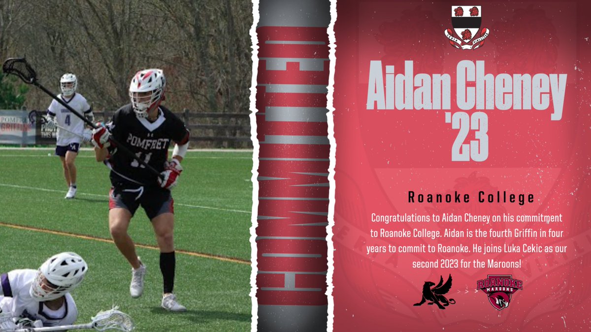 Congrats to Aidan Cheney '23 on this commitment to Roanoke College. Aidan joins defensive partner, Luka Cekic, as our second ’23 commitment to the Maroons.  Roanoke snags a versatile and tenacious defender. Bright future ahead for another Griffin at Roanoke! #ODAC
