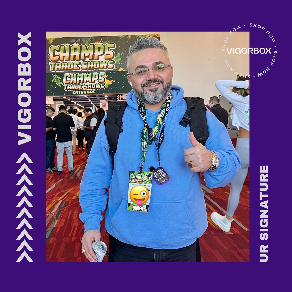vigorbox's tweet image. Vape enthusiasts unite! 🤘 

Our time at the CHAMPS Trade show was a blast, and we're excited to share some awesome feedback pictures with you all. Can't wait to see what's in the @totalproductexpo show for the next one! 

#tradeshow #lasvegas #lasvegasconventioncenter #vigorbox
