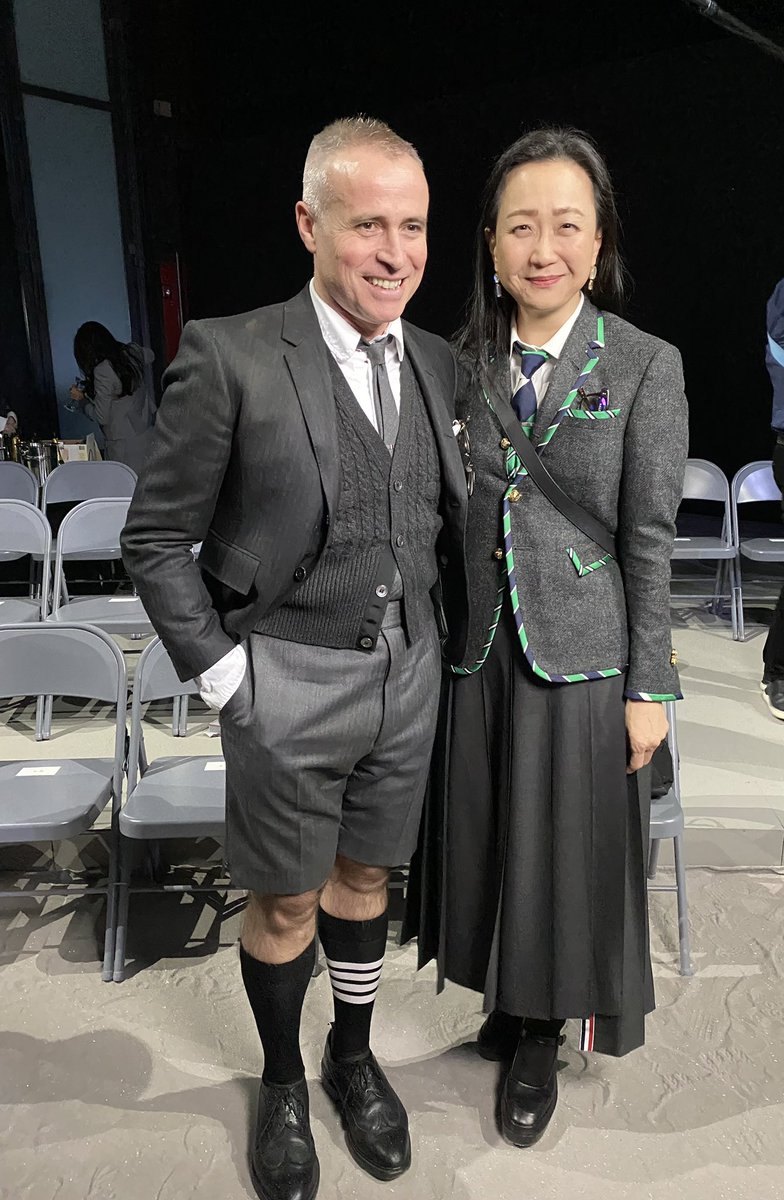 minjinlee11's tweet photo. My first Thom Browne show. Saw my dear friend @ericnamofficial and met Johnny Suh of @NCTsmtown . Even got to congratulate the inimitable @ThomBrowne on his beautiful and moving show. https://t.co/f7ayyIEVHe