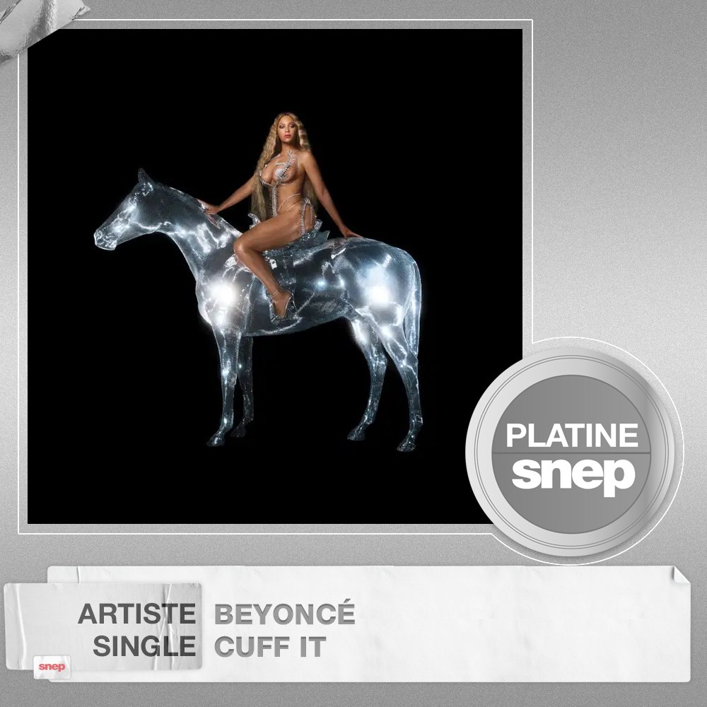 WORLDMUSICAWARD's tweet image. #CUFFIT by #Beyoncé has been #SNEP certified Platinum for 30 Million equivalent streams in France!💪💿🇫🇷👑💛