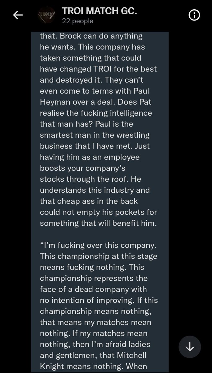 TheRingOfImpact's tweet photo. The Impact Champion has had enough! No Syndicate, and no @VerboseAdvocate... @EminentEgotist has had enough with TROI.

"Tell Pat that was a fuckin' shoot." https://t.co/wYSJNF6kCJ