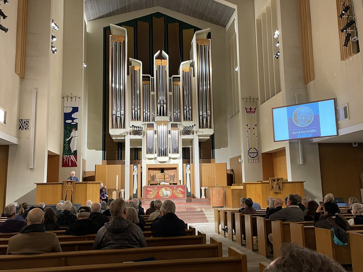 tdburnette's tweet photo. The greatest living theologian, John B. Cobb Jr., is giving a retrospective on our wise and intellectually prophetic friend, the late David Ray Griffin. #ProcessParty https://t.co/gZb5UAXOqp