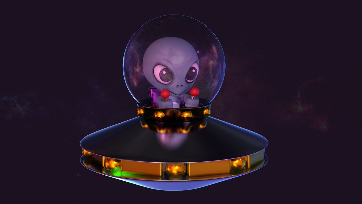 Anthony_Varo's tweet photo. 3D Alien with his UFO 
#alien #UFO https://t.co/kscQuks2eE