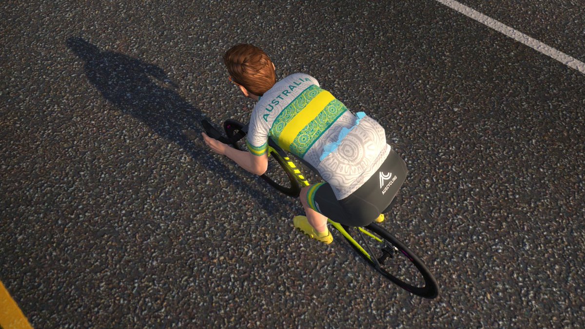 Obsessed with the detail <a href="/GoZwift/">Zwift</a> has put into our in-game national kit, capturing the pattern designed by Kalkadoon artist <a href="/CherneeSutton/">Chernee Sutton</a>😍

#GlasgowScotland2023