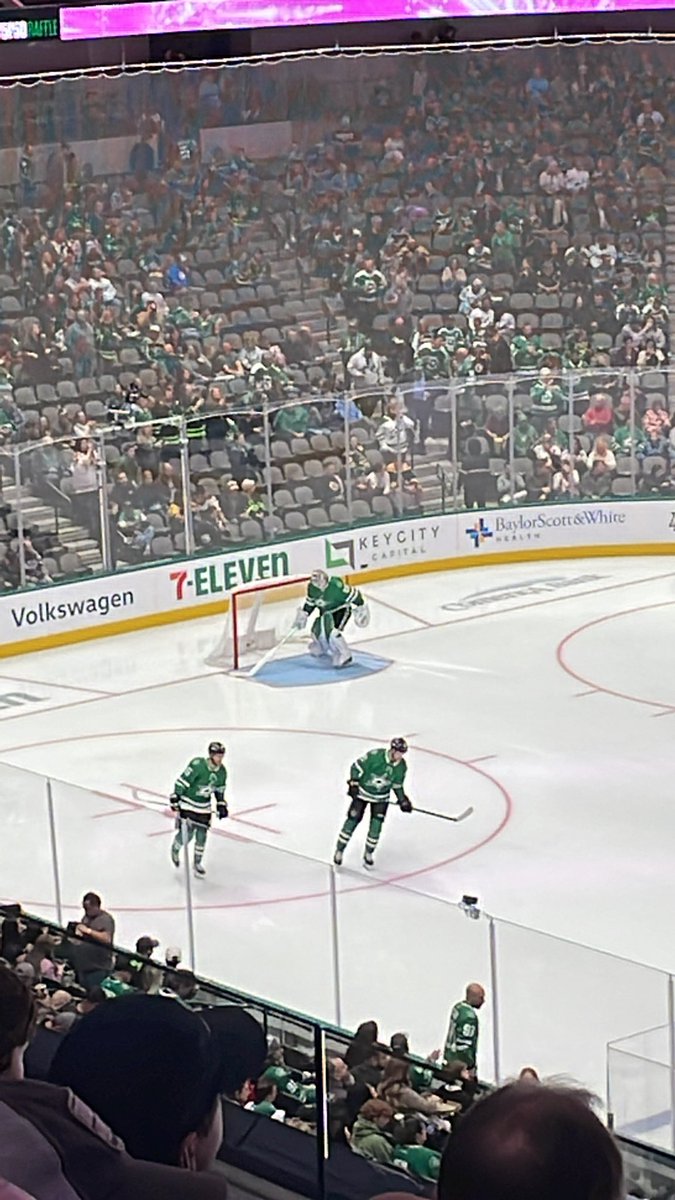 Jake is standing on his head through period 1!!!!  LOVE BEING AT THE AAC BTHO bruins <a href="/DallasStars/">x - Dallas Stars</a> <a href="/TexasHockey/">Texas Hockey</a>