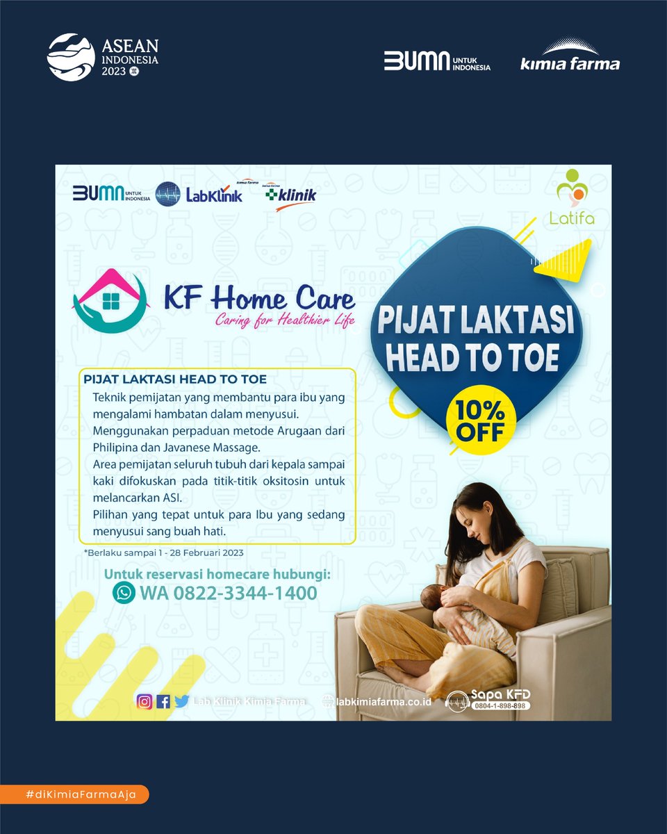 kimiafarmaind's tweet photo. π’ Fisioterapi kini hadir di Kimia Farma Home Careπ’
Hai Sahabat Kaef, kamu atau keluarga butuh fisioterapi? π€
#PijatLaktasi
#BeraniCheckUp
#LabKlinikKimiaFarma
#KimiaFarmaDiagnostika https://t.co/jN1Fdl9QBq