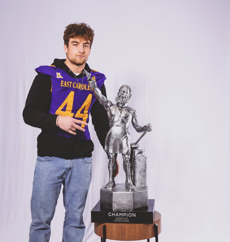 I ‘m excited to announce that I am 100% committed to continuing my academic and athletic career at <a href="/ECUPiratesFB/">ECU Football</a> ‼️ Thank you to all of my coaches and my family for  supporting me on this journey #comitted 
Special thanks to:
<a href="/CaryCoaching/">Coach Coleman Tyrance</a>
<a href="/CaryCoaching101/">Coach Chavar Tyrance</a>