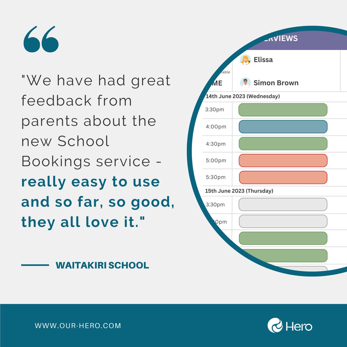 heroforschools's tweet photo. Explored our new School Bookings service yet? The verdict is in - our heroes & their caregiver communities are loving the added convenience this feature brings. Let the rich learning conversations begin! ποΈ
#schoolbookings #3waylearningpartnerships #visiblelearning https://t.co/Rc8IMNLx39