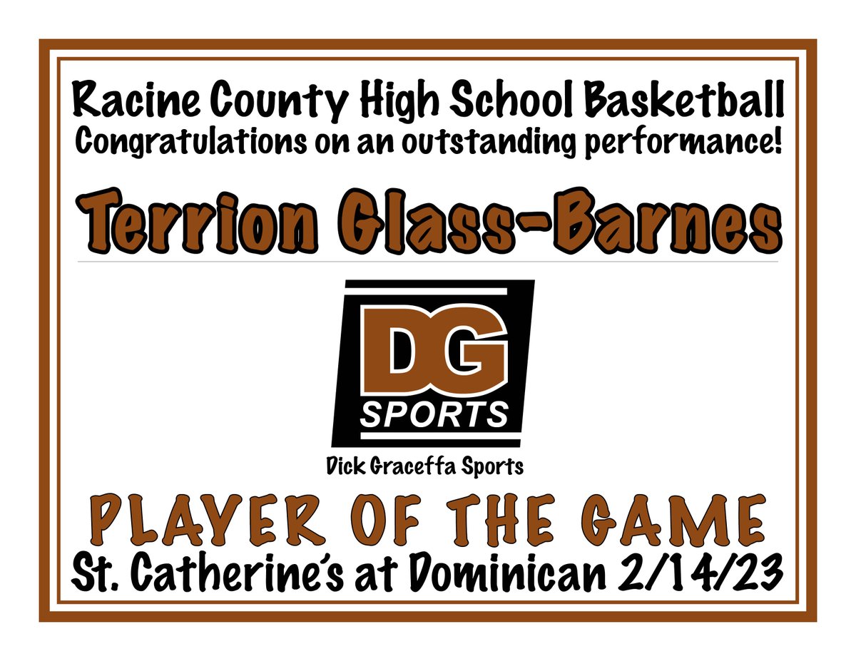 Congratulations to the St. Catherines Angels on their 74-63 victory and to the DG Sports Players of the Game Terrion Glass-Barnes &amp; Domonic Pitts. Listen live: dgsports.mixlr.com/events/2000871   #wisbb <a href="/MetroClassic1/">Gregg Owens</a> <a href="/AngelAthletics/">SCHS Athletics</a> <a href="/SCHS_Angels/">SCHS Student Section</a>