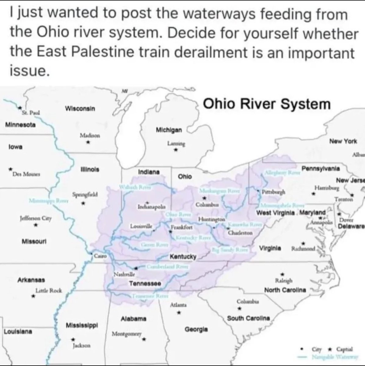 The waterways feeding from the #Ohio river system! 👀
 #OhioChemicalDisaster #OhioChernobyl #OhioRiver #ohioderailment