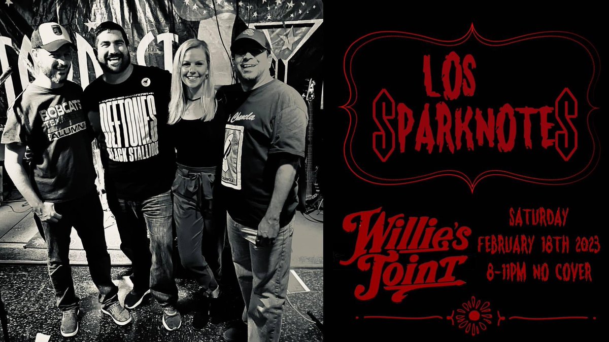 This Saturday, February 18th, we return to @williesjoint. It may be a cool night, but we’re going to be as warm as a glass of brandy. Come one, Come all. #HaysFamous