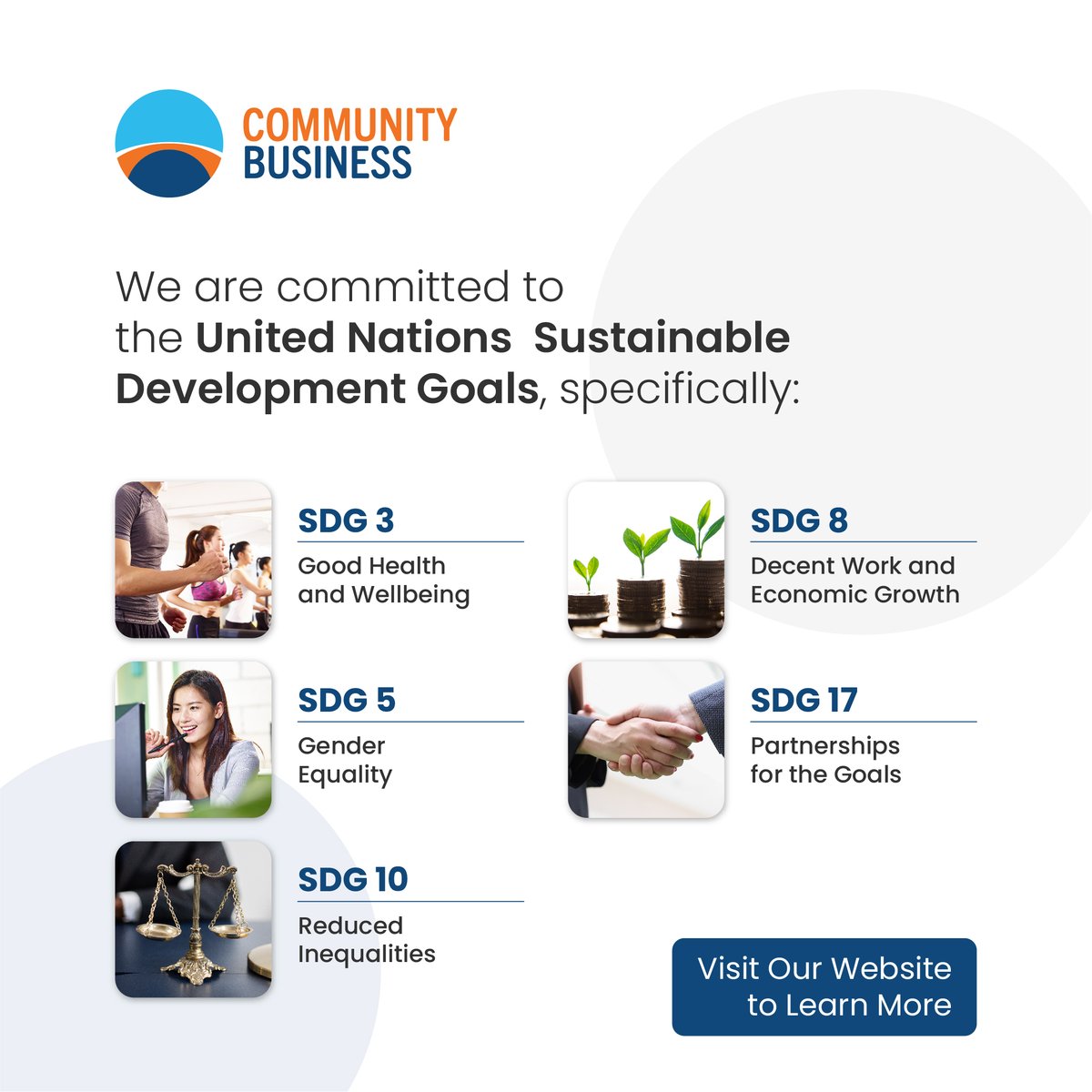 📣Community Business' Commitment to the UN SDGs
👉Visit Our Refreshed Website: communitybusiness.org
---
Community Business is committed to the United Nations Sustainable Development Goals  ,f ollow the link to learn more about how our initiatives are connected to the SDGs!