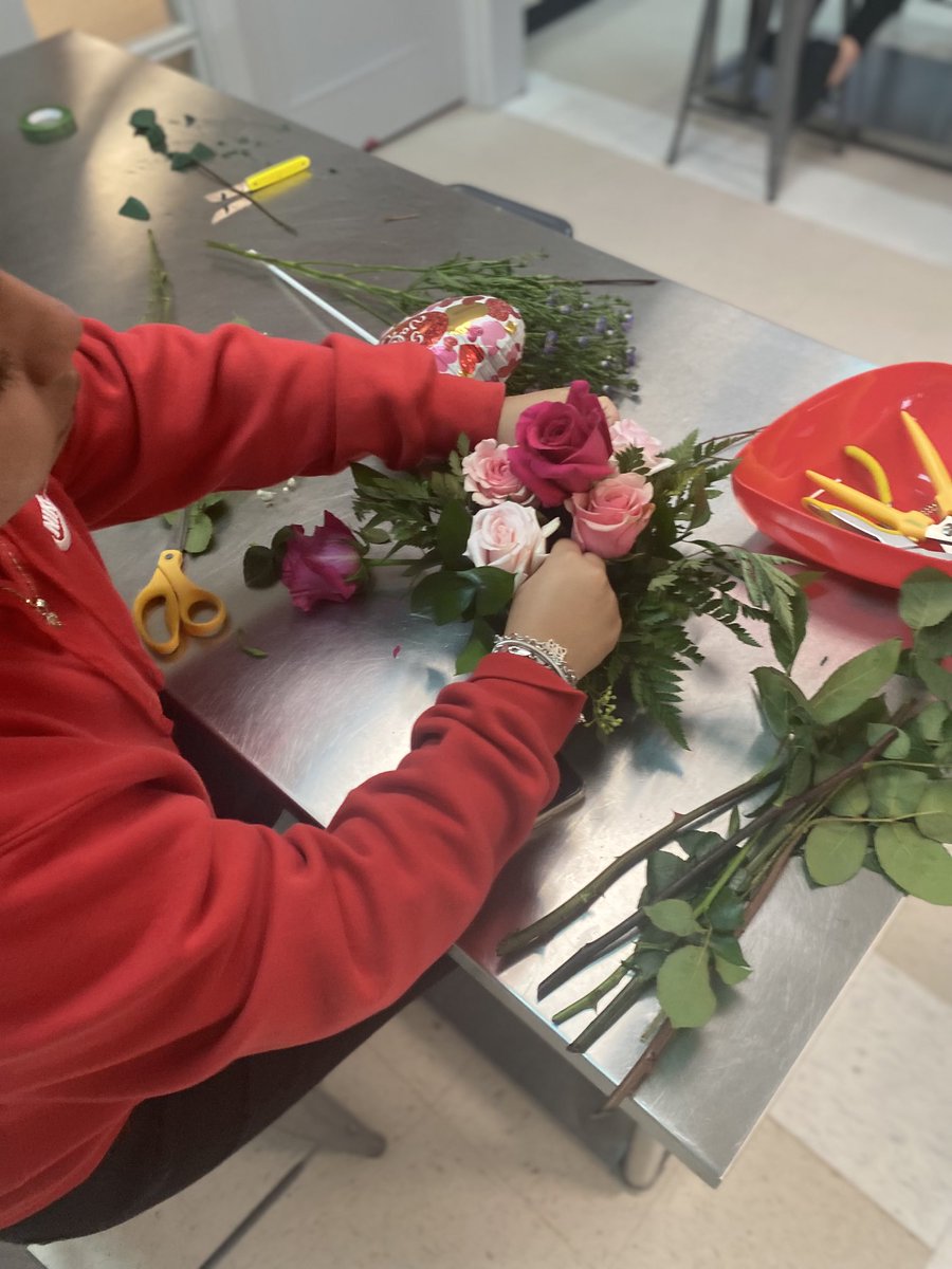 The ❤️ is real at BSA. Our floral design class did an amazing job on creating these beautiful arrangements. #bsarise #beconnected