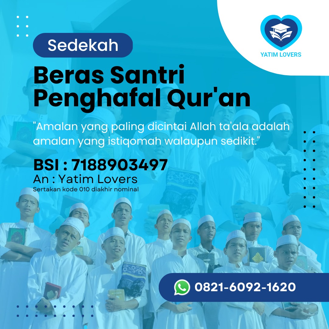 Ada lagi yg mau ikutan  ?
Untuk menutupi kebutuhan beras untuk bulannya ini
Bismillah ya
Kita bareng2 untuk mendidik mereka

Harga beras; 170.000/15 kg