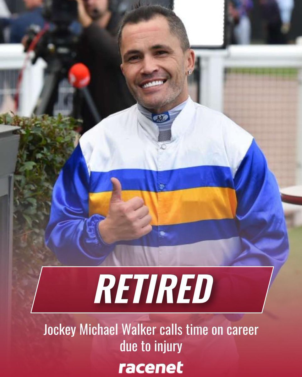 RacenetTweets's tweet image. Sadly, Michael Walker has announced his retirement from race riding due to injury. 

The popular hoop won 25 Group 1 races 👏