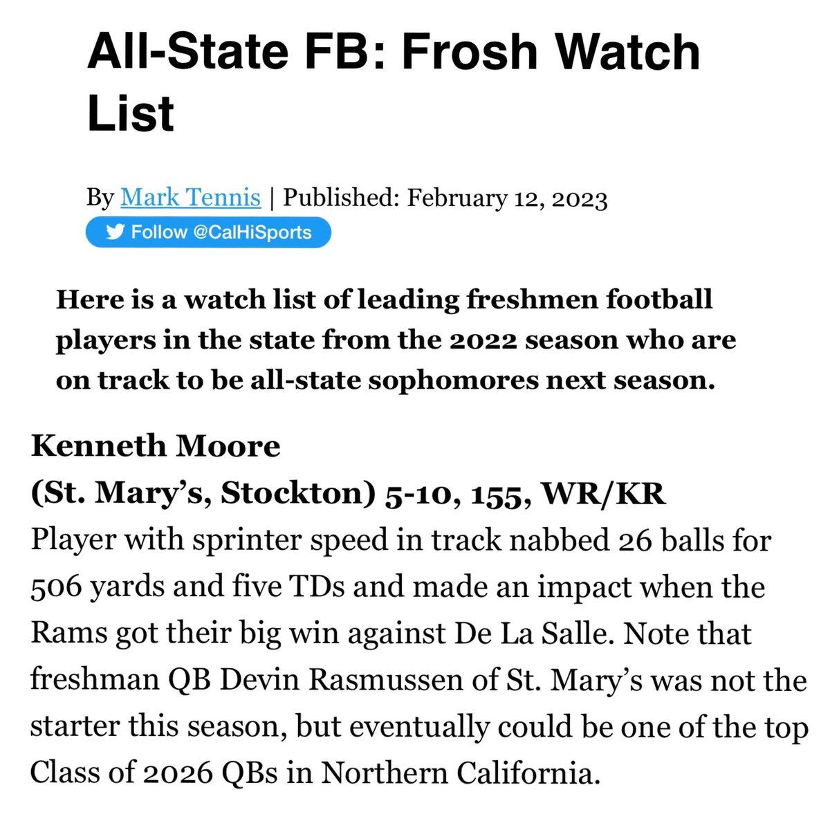 kenturx_21's tweet photo. Thanks @CalHiSports for the recognition. I am humbled to be mentioned with the other great c/o ‘26 student-athletes in #California. #expectnothing #work4everything https://t.co/CJIxq5yXtS