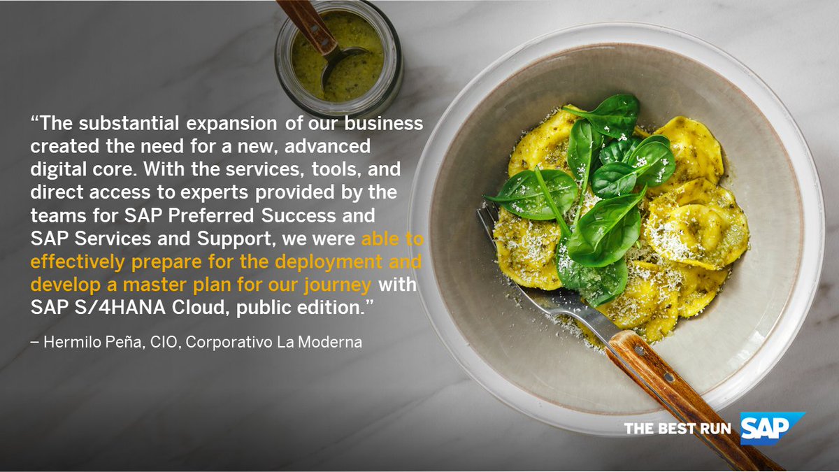 DrBoehnert's tweet image. Grupo La Moderna S.A. de C.V. trusted experts from #SAPPreferredSuccess to successfully implement SAP #S4HANA #Cloud, public edition, and achieve a best practice–based approach that would take business processes to the next level. Good job! 👍 

Read more: imsap.co/60163Wof0