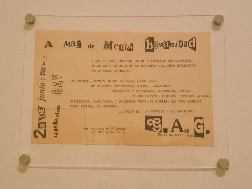 sxrrxwspath's tweet photo. hoy en el museo me crucé con el volante de convocatoria a la primera marcha del orgullo en arg https://t.co/5N0bbH8dKN