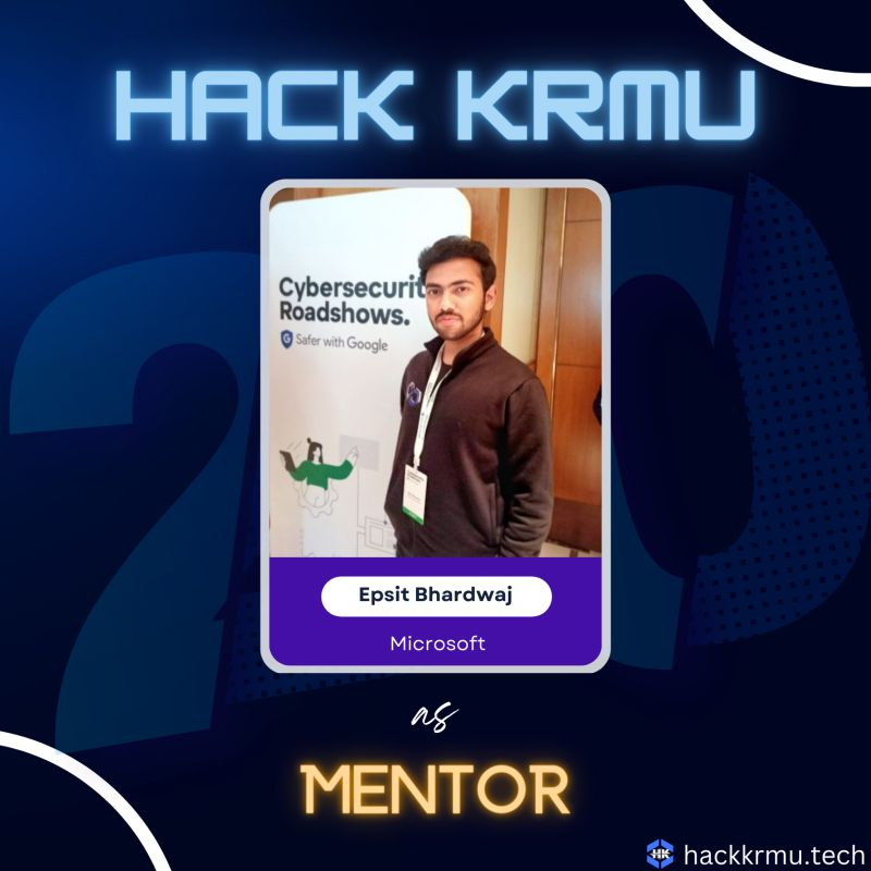 HackKrmu's tweet photo. Excited to announce tha Epsit Bhardwaj from Microsoft will be joining us as a mentor for #Hackkrmu2! His expertise and guidance will be invaluable as we work towards creating innovative solutions. Let's get hacking! π»
#Mentor #Innovation #hackkrmu2023 https://t.co/rvAw71WfhG