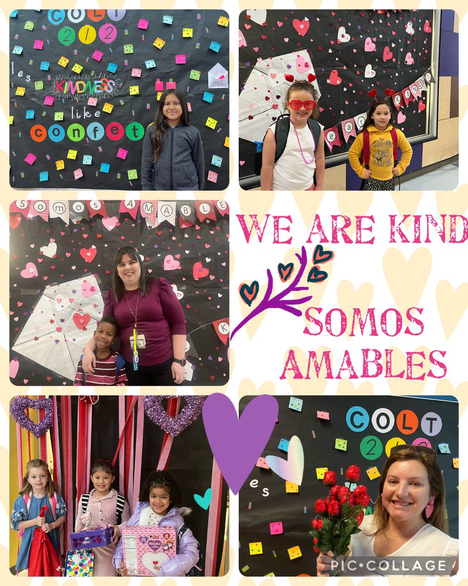 Kindness abounds at Colt. Students write notes or take notes to spread or feel kindness. PTO delivers chocolate flowers to spread cheer. #somosamables #wearekind @ColtElementary