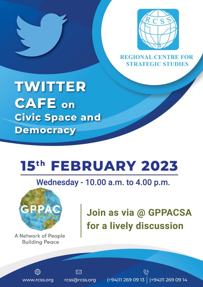 Good morning 
The Twitter Cafe will begin at 10am (ist)

#gppacsa #gppacsayouth #shrinkingcivicspace #gppactwittercafe

Let’s start Tweeting