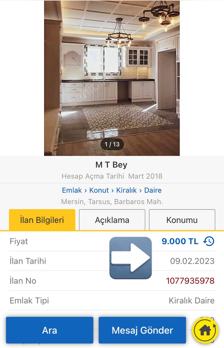 Bu Tarsus’ta bir kira ilanı. Tarsus’a 3 ay önce gelen biri olarak eş değerine yakın bir evi 3500 TL ye kiraladım. Bu fırsatçıları tek tek cimere şikayet edeceğim. Belki farkındalık olur. #SONDAKIKA #kira #kiralardussun #14Subat #depremden #depremzede #depremzedecocuklar #cimer