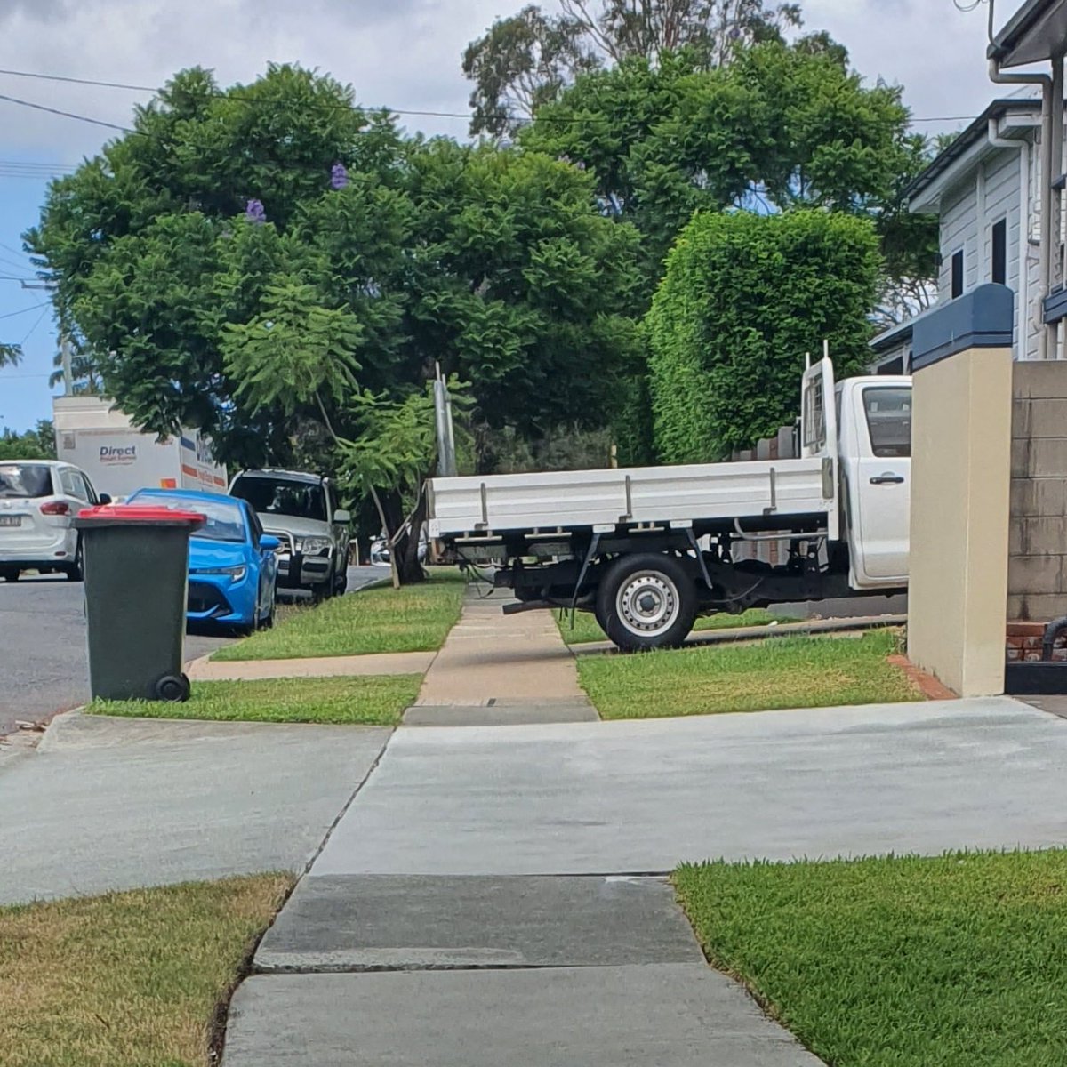 Your periodic reminder that even parking on the path a bit can block safe wheelchair access #WheelchairStories #AccessForAll