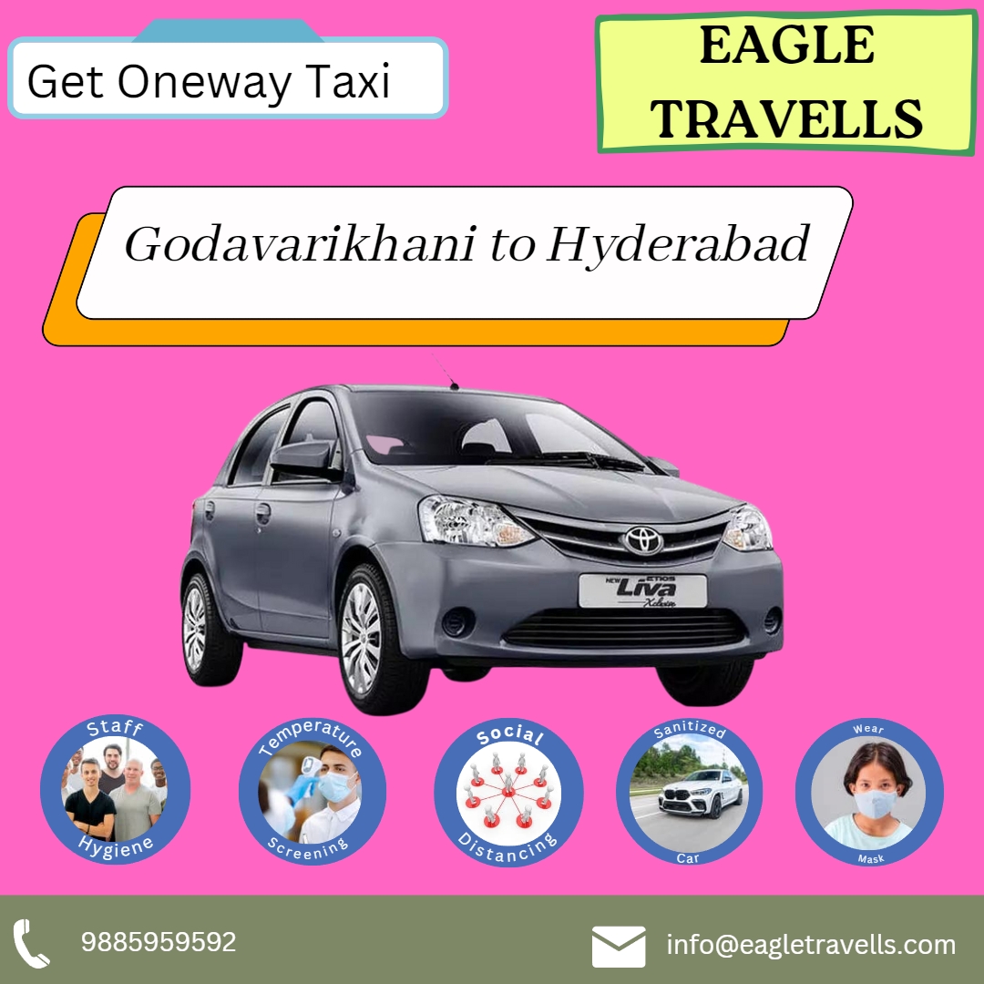 Travel from Godavarikhani to Hyderabad with ease! Choose Eagle Travells for reliable & comfortable one-way car service. Fleet incl. Swift Dezire & Toyota Etios. Professional drivers, hassle-free ride & competitive pricing. Accommodate all group sizes with our range of vehicles.