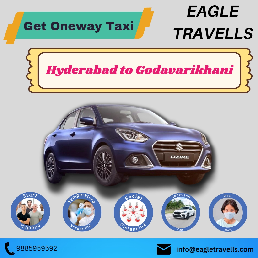 Travel from  Hyderabad to Godavarikhani with ease! Choose Eagle Travells for reliable & comfortable one-way car service. Fleet incl. Swift Dezire & Toyota Etios. Professional drivers, hassle-free ride & competitive pricing. Accommodate all group sizes with our range of vehicles.
