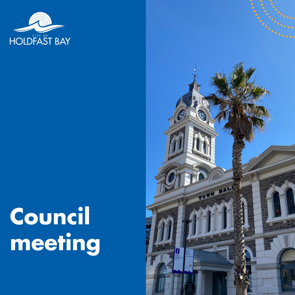 Agenda for tonight's Holdfast Bay council meeting on 14 February 2023. The meeting will be held at the Glenelg Town Hall starting at 7pm. 
bit.ly/Council-meetin… 

#holdfastbay #councilmeeting