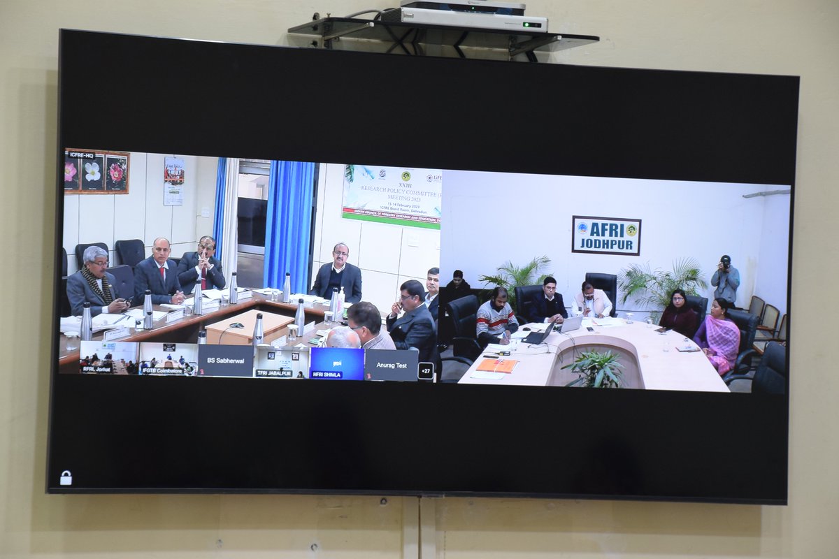 Online Opening of XXIII Research Policy Committee (RPC) Meeting, 13&amp;14th Feb, 2023 of ICFRE by Sh. A.S. Rawat, DG, ICFRE. Sh. M.R. Baloch, IFS, Director, Dr. Tarun Kant, GCR, HoDs, PIs and Scientist are participating in online opening session.