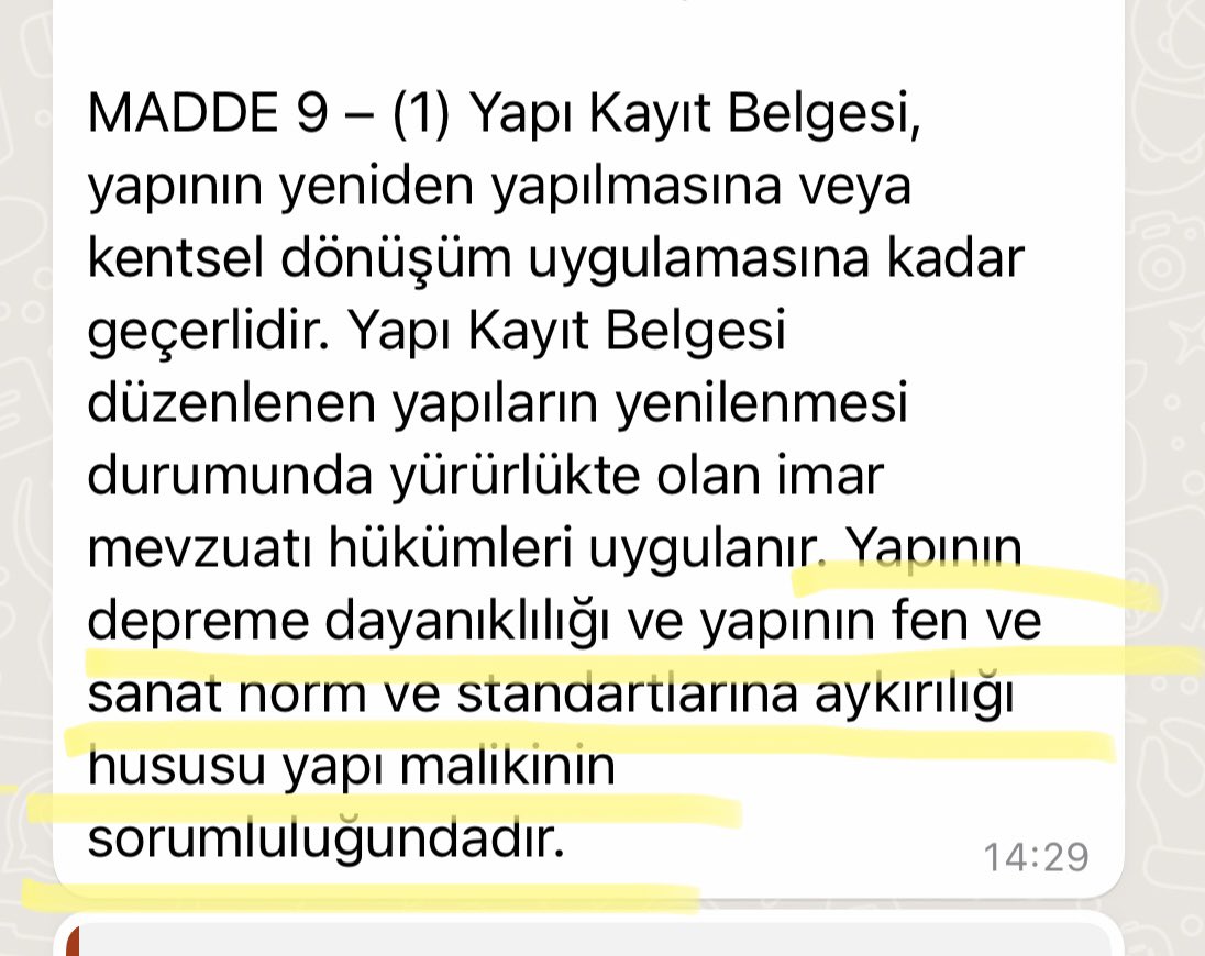 AvEceGuner's tweet photo. 2018 İMAR BARIŞI:Aşağıdaki maddeyi okuyun! FEN kurallarına aykırı olarak yapılmış binalara Yapı Kayıt Belgesi verildi + “Yapı depreme dayanıksızsa, sorumluluk malikte” denildi▶️ İktidar, “yıkılırsa sorumlu sizsiniz” dedi ve ~5 milyar$ tahsil etti+2018 seçimlerinde oy için yapıldı https://t.co/wQmFLuPrnc
