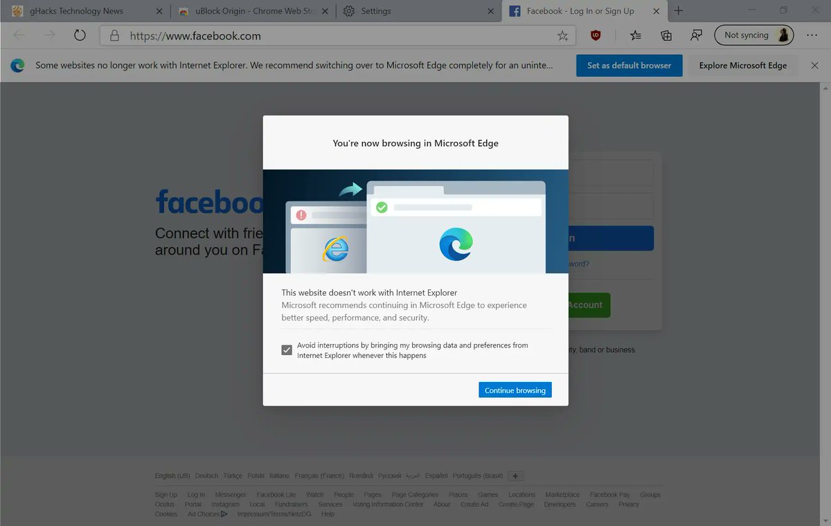 ghacks's tweet photo. Reminder: Internet Explorer 11 will be permanently disabled on February 14 #internetexplorer11 #microsoftedge #reminder

https://t.co/fq5eIGsKSd https://t.co/1TKIxeMcdQ