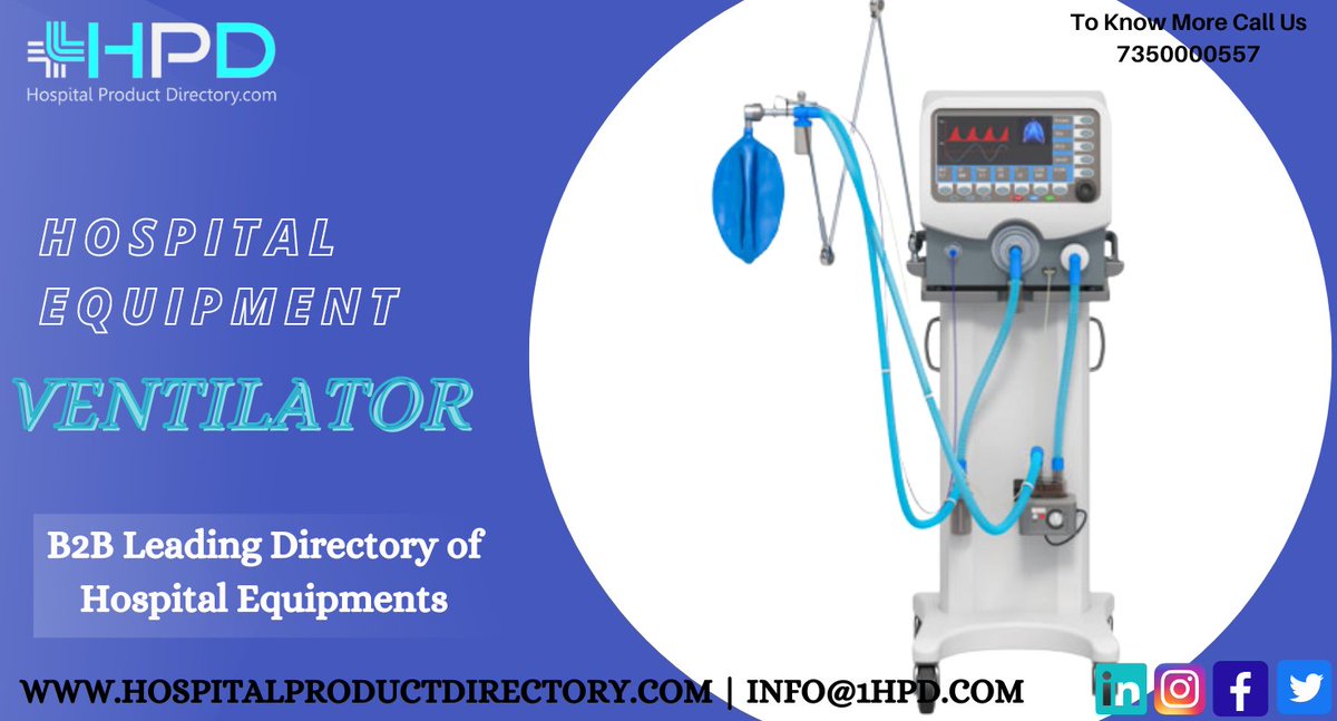 Buy Now:-hospitalproductdirectory.com/india/product/…
Ventilator Manufacturers, Dealers and Suppliers in India
#ventilator
#hospitalequipment
#hospitalproductdirectory