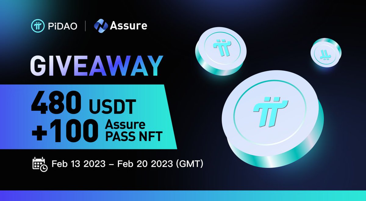 🚨#Airdrop Ongoing
🔥<a href="/Assure_pro/">AScoin Wallet</a> &amp; <a href="/PI__Dao/">PIDao</a>  Joint #Giveaway

💥480 USDT + 100 Assure #NFT
👉Join: galxe.com/assurewallet/c…
🚀RT Tag 3

📅Feb 13 -- Feb 20, 2023 GMT
#Crypto #Web3 #AssureWallet