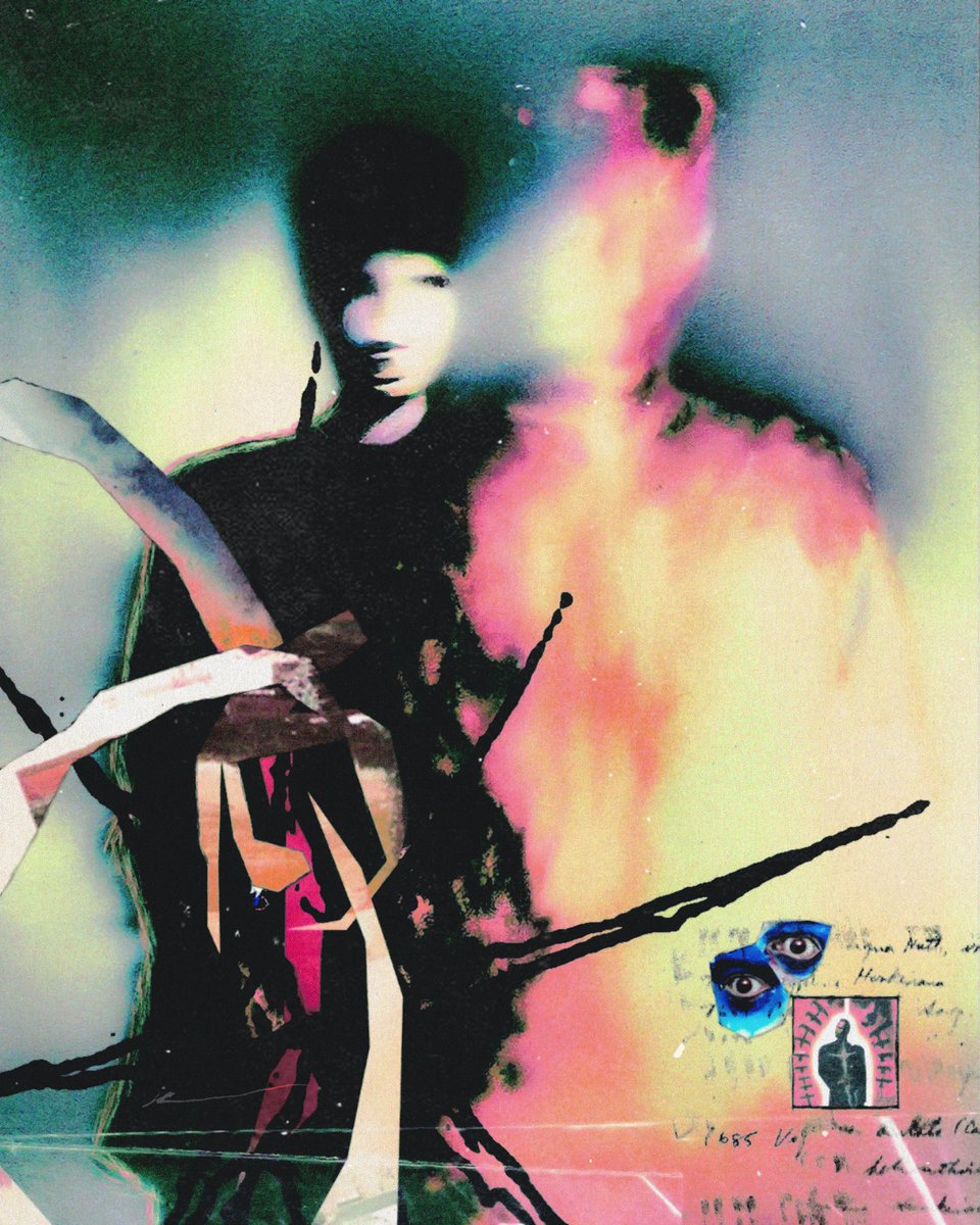 elfilter_a's tweet image. GM Fam🗯
fuzzy silhouette
mixed media collage 
now available on ▲●■
Link below ⭣