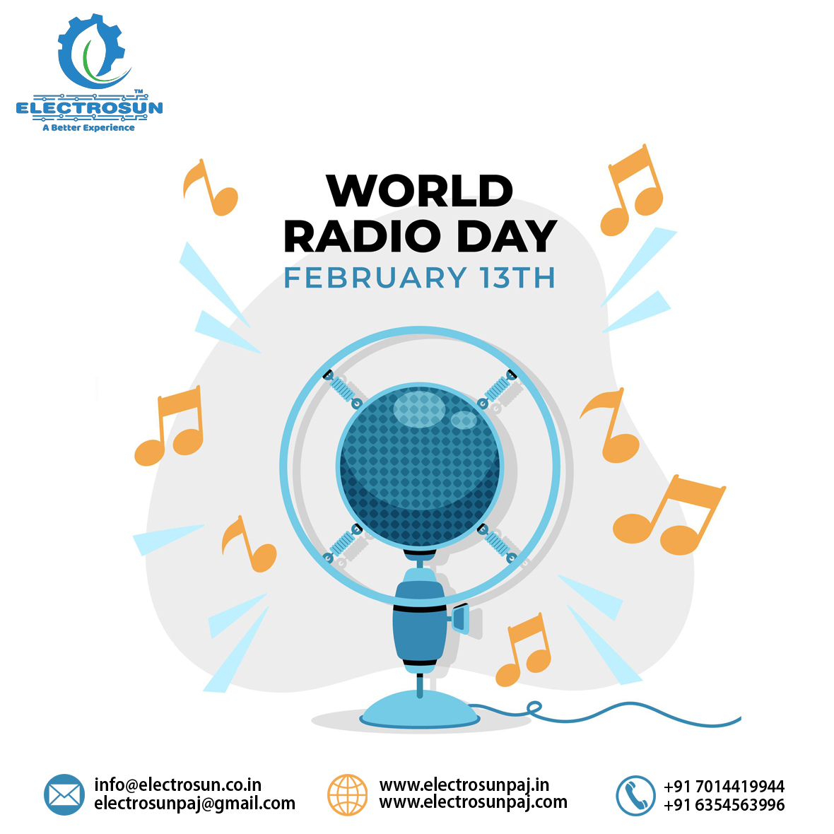 #radioday
#radioufficiale
#worldradioday
Electrosun Paj Private Limited Celebrating World Radio Day
Electrosun Paj Private Limited