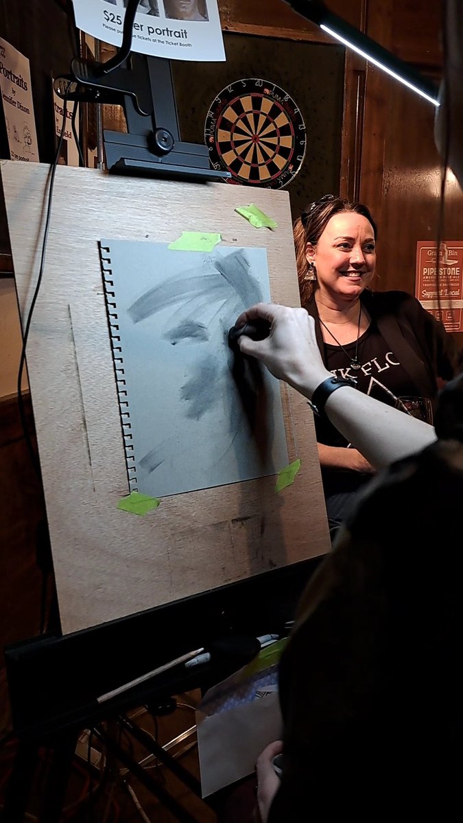 fromconcept2art's tweet photo. Some photos of my sitters from the event. So many smiling faces! Everyone was so eager, all of the artists were busy 😊 I would love to see more live art events like this in the summer.
Thanks to The Centre for Creative Arts and MJ Designs for bringing me in as an artist 🤗 https://t.co/pzCDI7fNKL