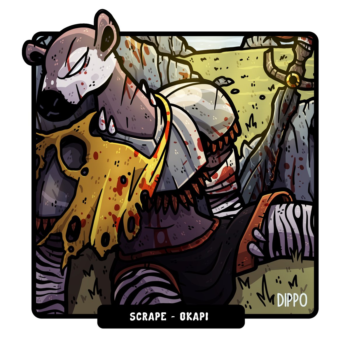 heydippo's tweet image. Día 18. 🪦🩸Descanso...

#inktober2022 #scrape #okapi #ilustration #inktober #digitalart #art