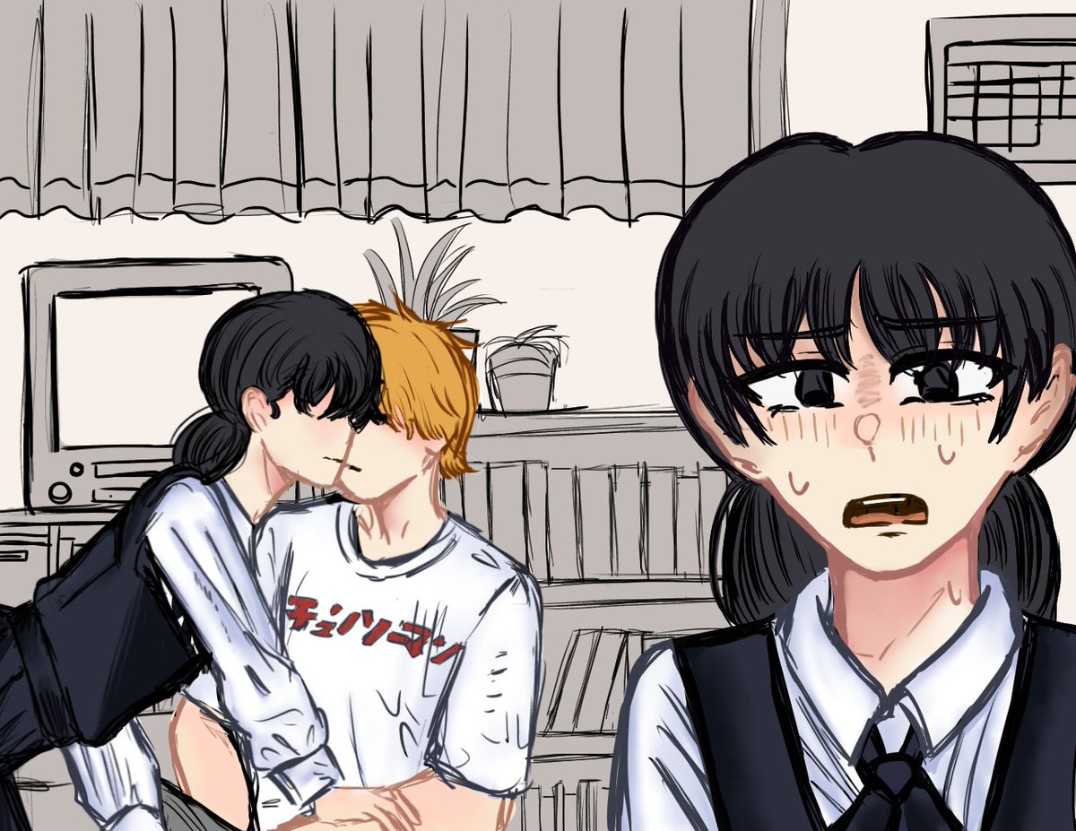 Arabella_Risa's tweet photo. (Third wheel) Le robaron su primer beso 😭
#csm119 #csmプラス #ChainsawMan119 #asaden #chainsawmanasa #animememe #dibujo https://t.co/1cSl8DK0RU