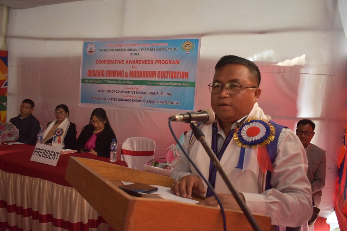 IcmImphal's tweet image. Cooperative Awareness Programme &amp;amp; Organic Farming &amp;amp; Mushroom Cultivation (under Scaling up) organized by ICM Imphal in collaboration with Yening Integrated Organic Farmers Association held at Heigrujam Mamang Leikai, Imphal West  on 11.02.23 (Saturday). 
#icm_imphal #ncct #ricm