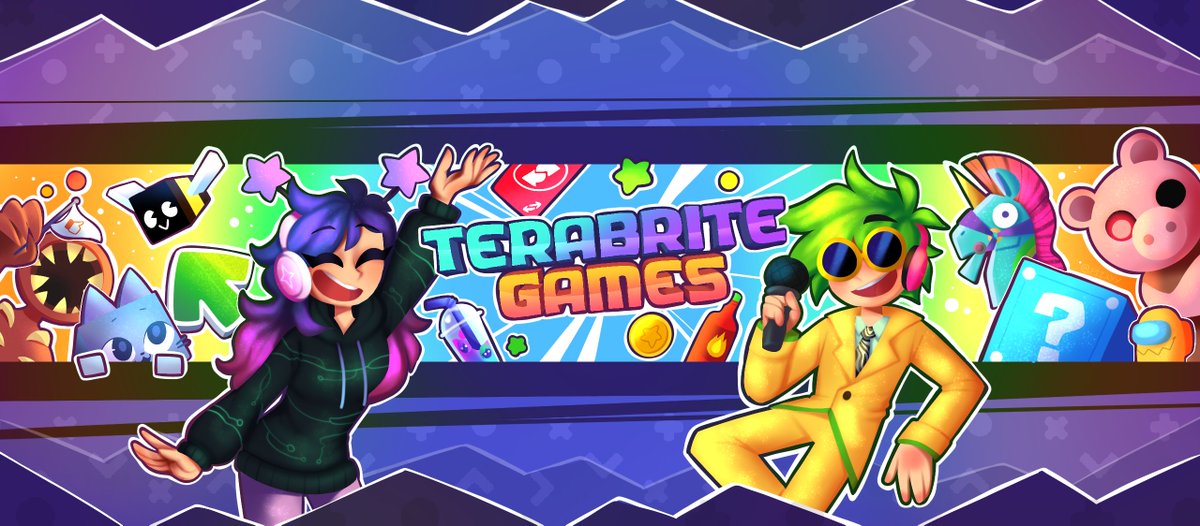 YouTube banner commission for @TeraBriteGames !! Was a blast working on this, super happy with the result :) #Roblox #RobloxArt #RobloxArtCommissions