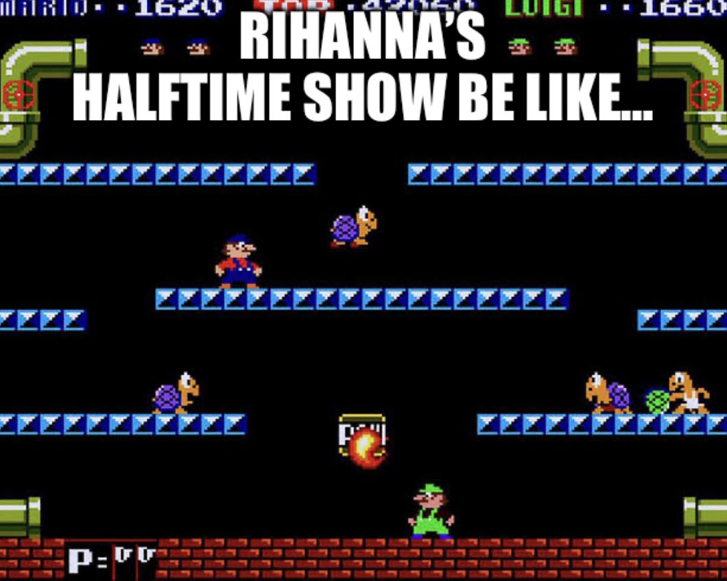 I made a meme 🤣 #SuperBowlHalftimeShow #Rihanna #SuperBowlLVII <a href="/bootiemashup/">Bootie Mashup</a>