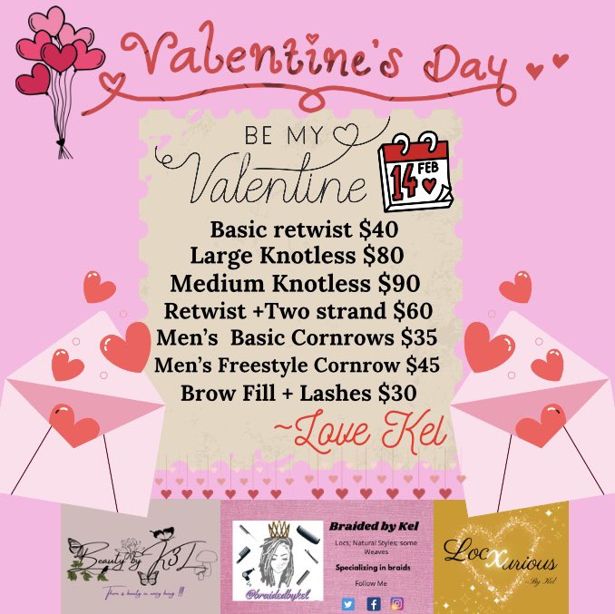 braidedbykel's tweet photo. 💓Happy Valentine’s Day 💓
The special you’ve been waiting for is finally here! Hurry before slots fill 
. 
Now until February 28th https://t.co/XjqRLHEusf
