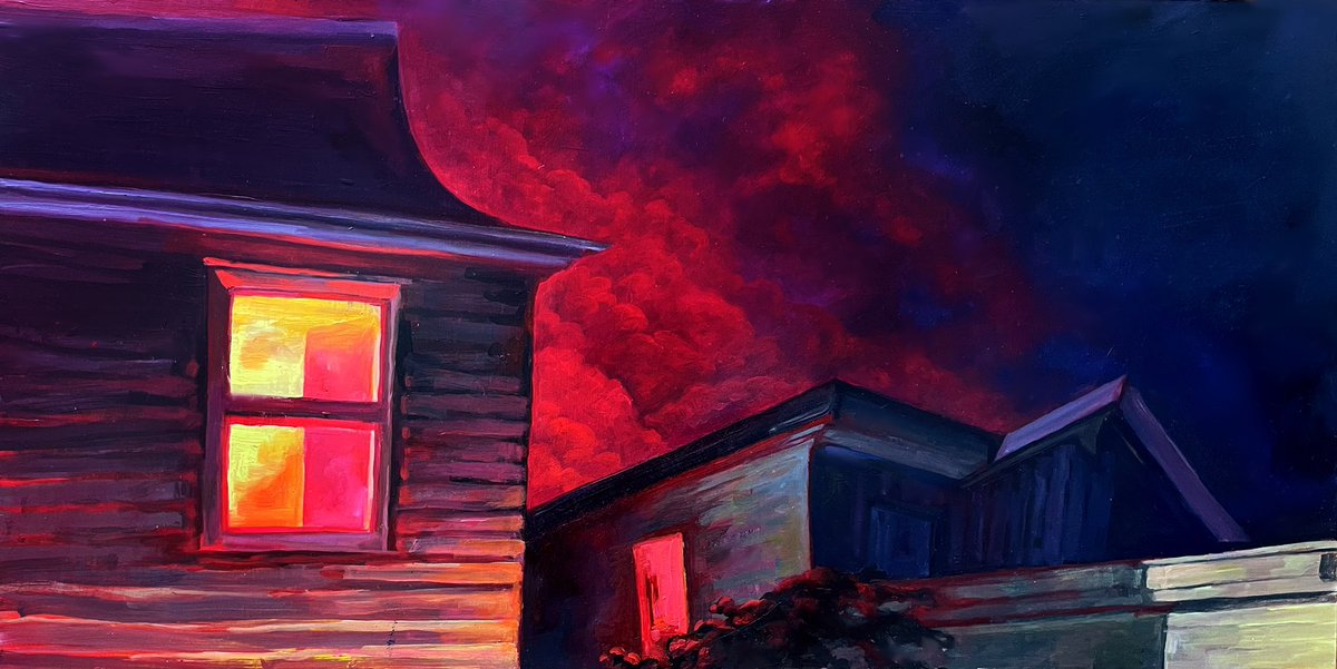 View from my backyard, Oil on Masonite