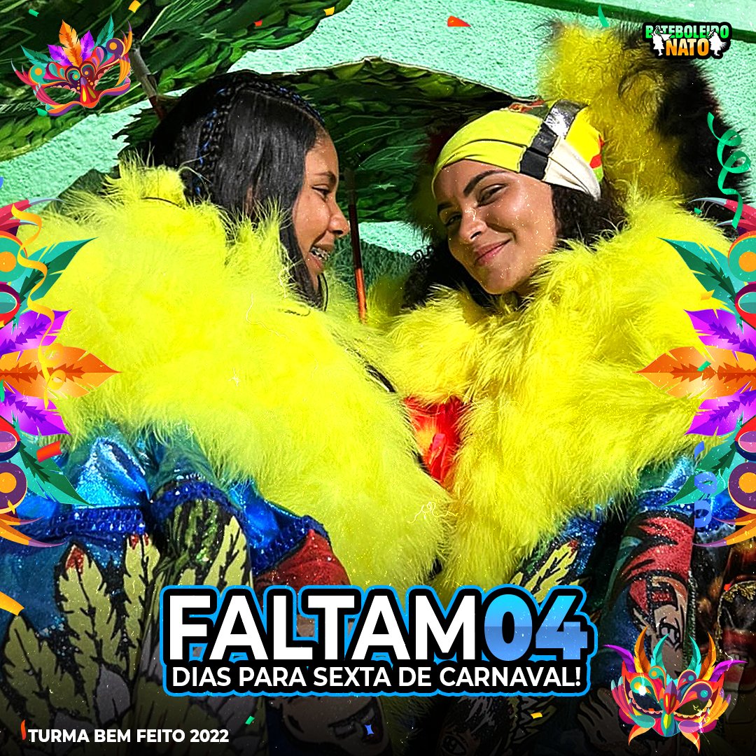 bateboleironato's tweet photo. FALTAM 04 DIAS PARA SEXTA DE CARNAVAL 🎭 https://t.co/Re4YsgBHqk